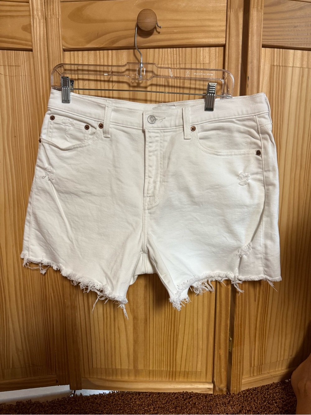 pistola White Frayed Hem Denim Shorts